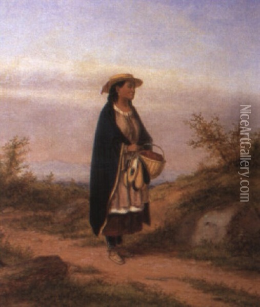 Indian Moccasin Seller, Summer Oil Painting - Cornelius David Krieghoff