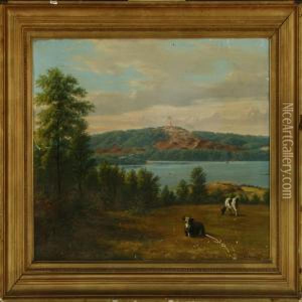 Scene From Himmelbjerget Oil Painting - Andreas Peter Madsen