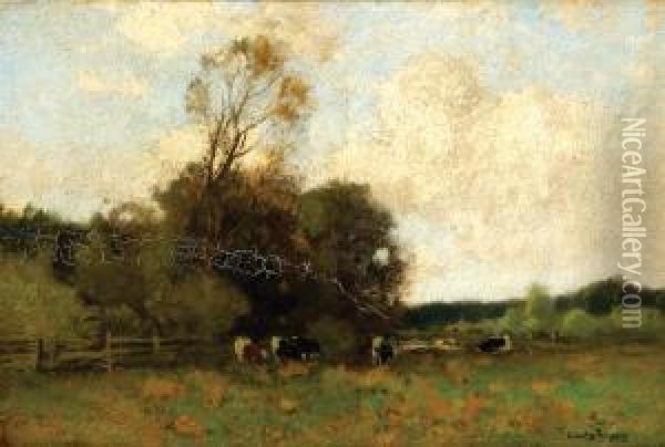 Cows In A Landscape Oil Painting - Cornelis Kuypers