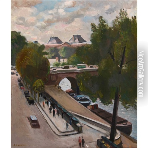 Pariser Seinepartie Oil Painting - Georges Darel