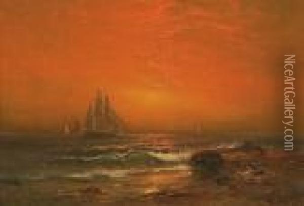 Coastal Sunset Oil Painting - Charles Henry Gifford