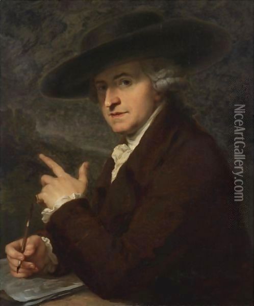 Portrait Of Antonio Pietro Francesco Zucchi (1726-1795) Oil Painting - Angelica Kauffmann