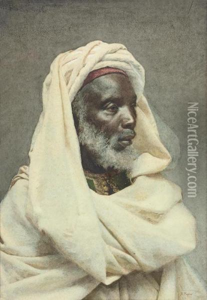 Head Of A Moor Oil Painting - Jose Tapiro Y Baro