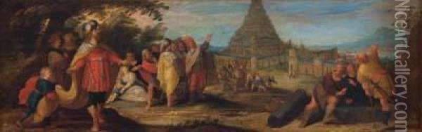 La Torre Di Babele Oil Painting - Frans II Francken
