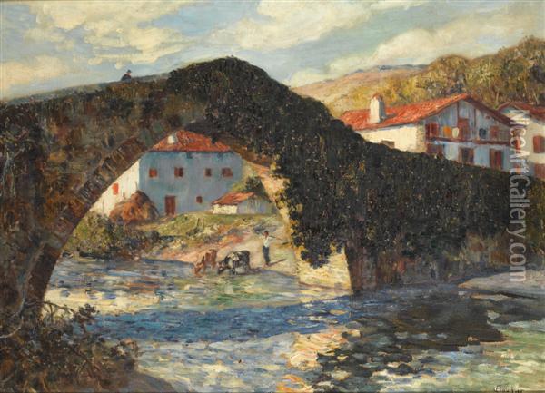 Le Pont De Baigorry Oil Painting - Louis Floutier