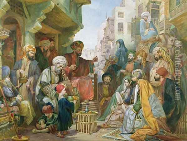 A Street in Cairo Oil Painting - John Frederick Lewis