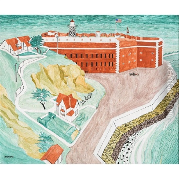 Old Fort Mason Oil Painting - Helen Forbes