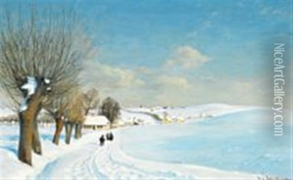 Winter Landscape Oil Painting - Hans Andersen Brendekilde