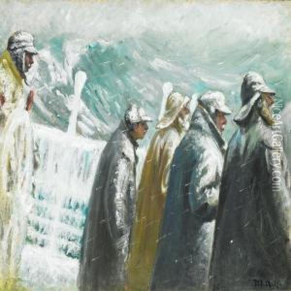 Covered With Ice Oil Painting - Michael Ancher