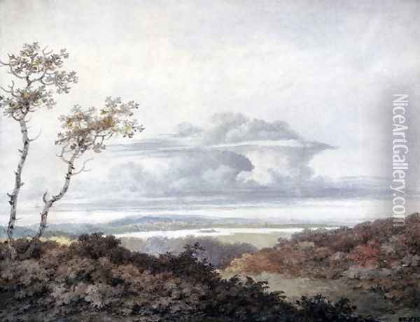 Rural landscape with later cloud studies by Luke Howard 1772-1864 Oil Painting - Edward Kennion