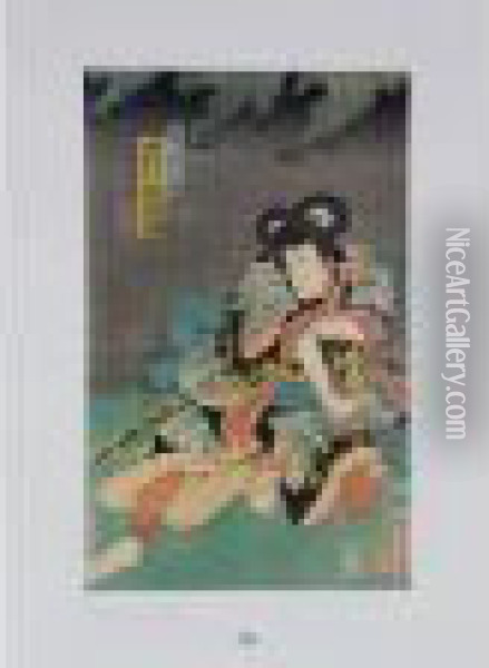Samurai Retroussant Une Manche Oil Painting - Utagawa Yoshitora