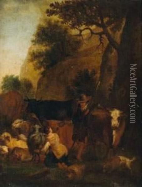 Scene Pastorale Oil Painting - Nicolaes Berchem