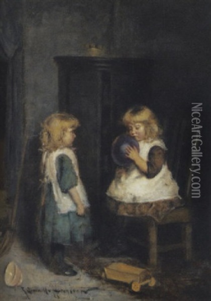 The Toy Balloon Oil Painting - Robert Gemmell Hutchison