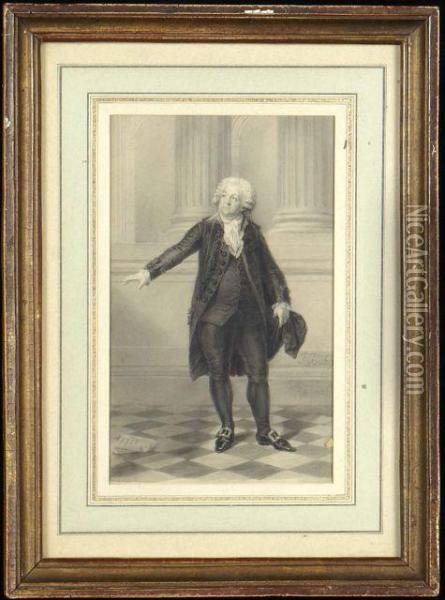 Portrait D'honore-gabriel Riqueti, Comte De Mirabeau, D'apres Joseph Boze Oil Painting - Jean Baptiste Isabey