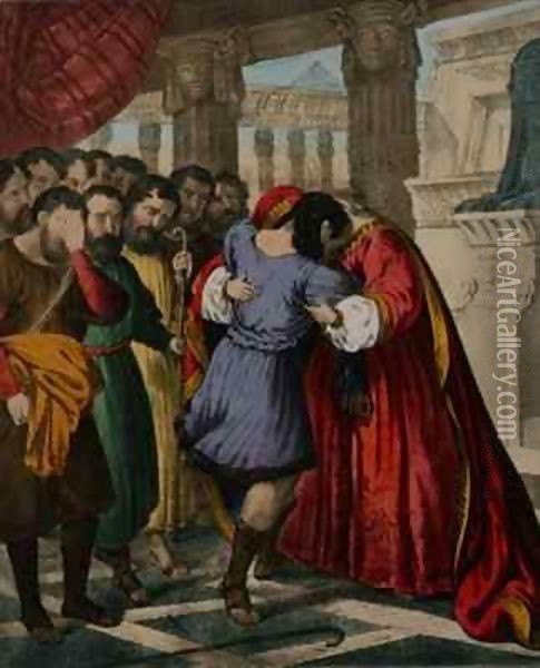 Joseph's Forgiveness of his Brethren Oil Painting - Siegfried Detler Bendixen