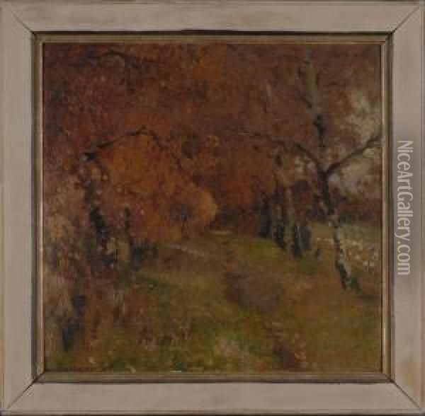 Herbstliche Allee Bei Nedlitz Oil Painting - Eugen Felix Prosper Bracht
