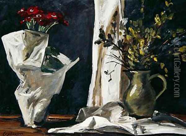Still Life with Catkins Oil Painting - Karl Leyhausen