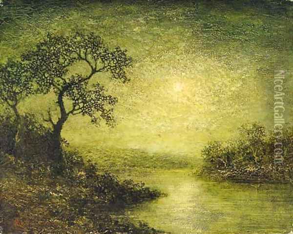 Moonlit Landscape Oil Painting - Ralph Albert Blakelock