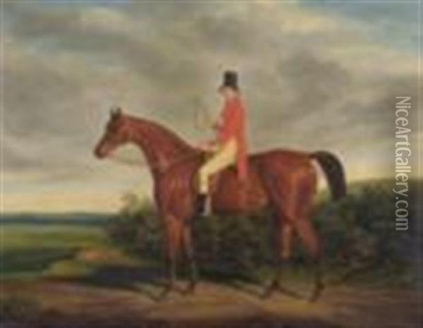 Antony Robert Thornhill Esq Re On Africanus, By Scaler Oil Painting - James (of Bath) Loder