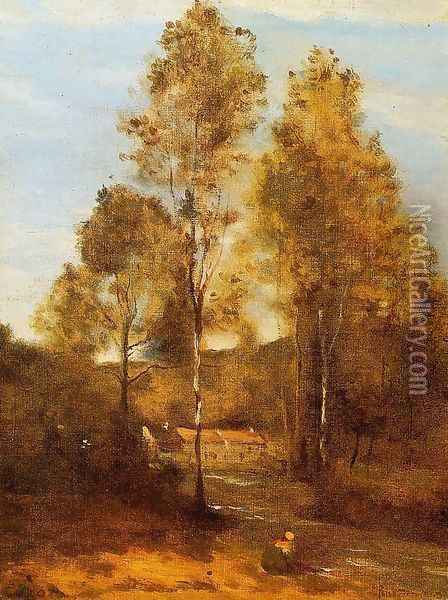 Clearing in the Bois Pierre, near at Eveaux near Chateau Thiery Oil Painting - Jean-Baptiste-Camille Corot