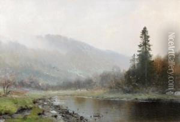 Paysage Norvegien Oil Painting - Ludvig Skramstad