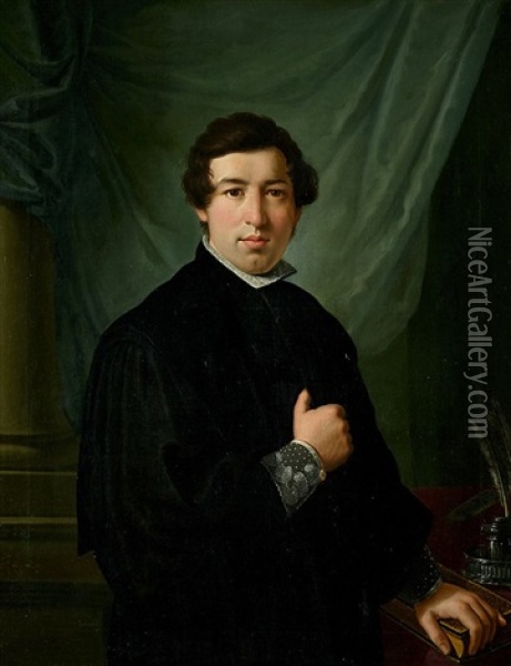 Retrato Del Magistrado Buenaventura Colsa Y Pando, Presidente De La Audencia De Burgos Oil Painting - Zacarias Gonzalez Velazquez