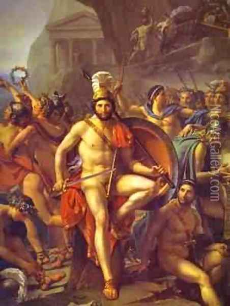 Leonidas At Thermopylae Detail 1814 Oil Painting - Jacques Louis David