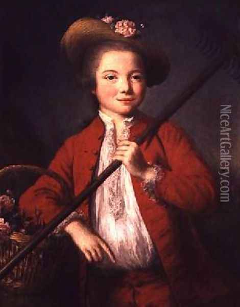 Portrait of Antoine Duplaa aged 9 Oil Painting - Marianne Loir
