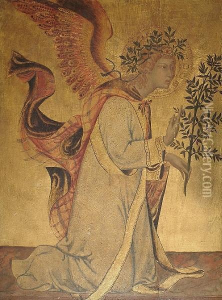 The Archangel Gabriel Oil Painting - Simone Martini