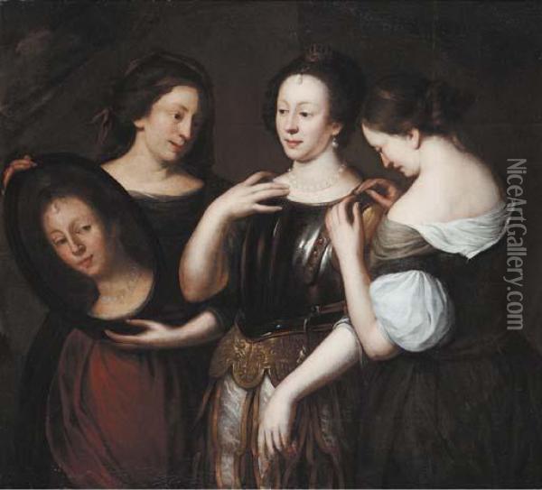 A Queen And Her Attendants At Her Toilet Oil Painting - Gerard de Lairesse