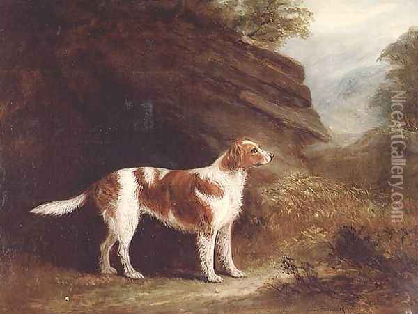 Standing Dog Oil Painting - John Snr Ferneley