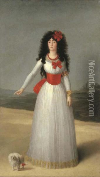Portrait De La Duchesse D'albe, D'apres Goya Oil Painting - Augustin Esteve