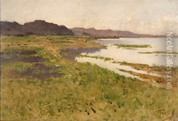 Lombardische Landschaft Oil Painting - Achille Formis