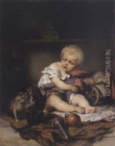 Die Puppenmutter Oil Painting - Carl Eckerler