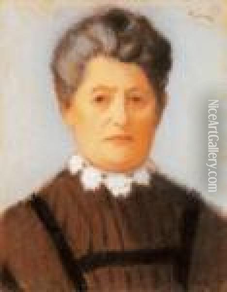 Elderly Lady With A Lace Collar Oil Painting - Jozsef Rippl-Ronai