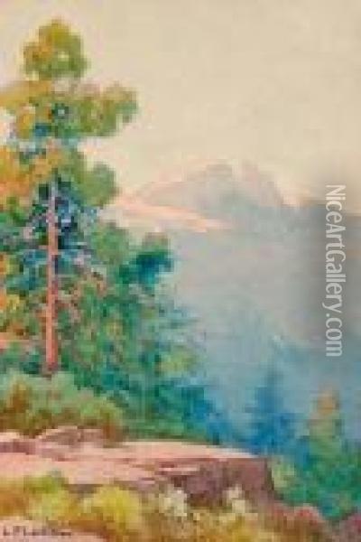 Mountainous Landscape Oil Painting - Lorenzo Palmer Latimer