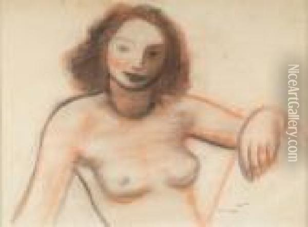 Portrait De Femme Oil Painting - Georges Kars