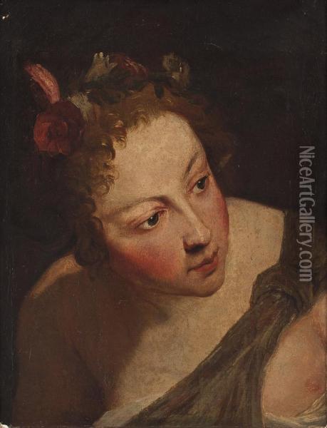 Bildnis Madame Desmarais Als Diana Oil Painting - Jean-Baptiste Fr. Desmarais