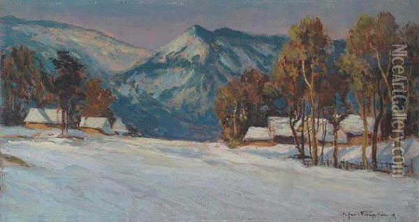 Zimowy Pejzaz Z Gor Oil Painting - Stefan Filipkiewicz