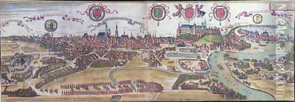 View of Cracow from the North West from Civitates Orbis Terrarum Oil Painting - Joris Hoefnagel
