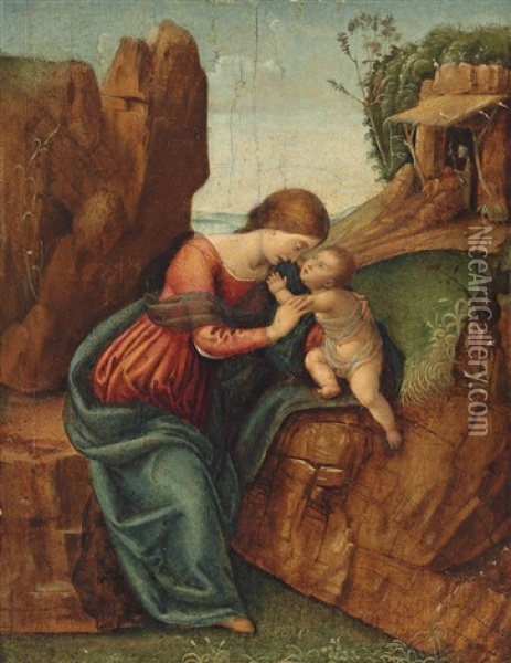 The Rest On The Flight Into Egypt Oil Painting -  Piero di Cosimo