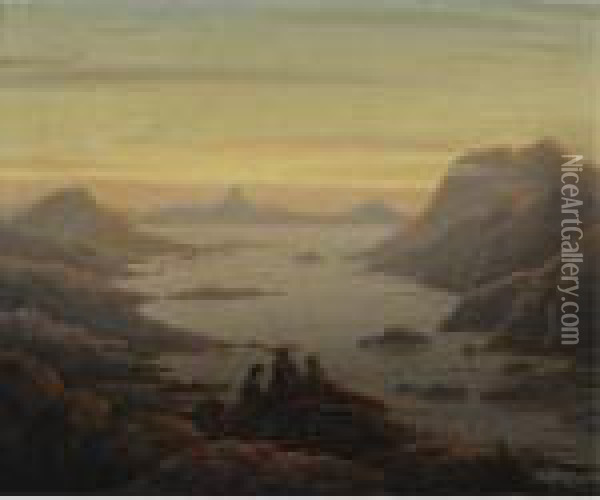 Scottish Sunset Oil Painting - Robert Salmon