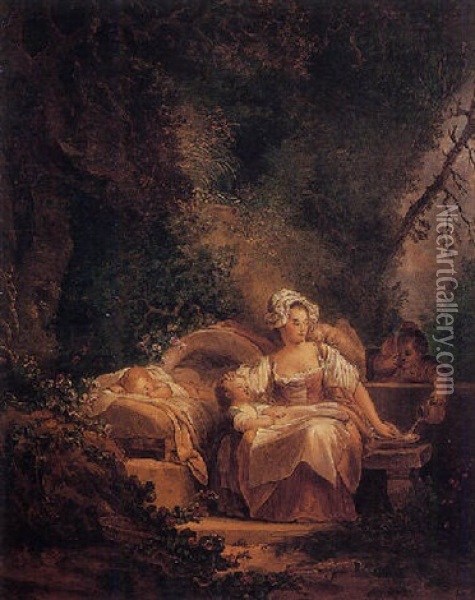 L'heureuse Maternite Oil Painting - Jean-Honore Fragonard
