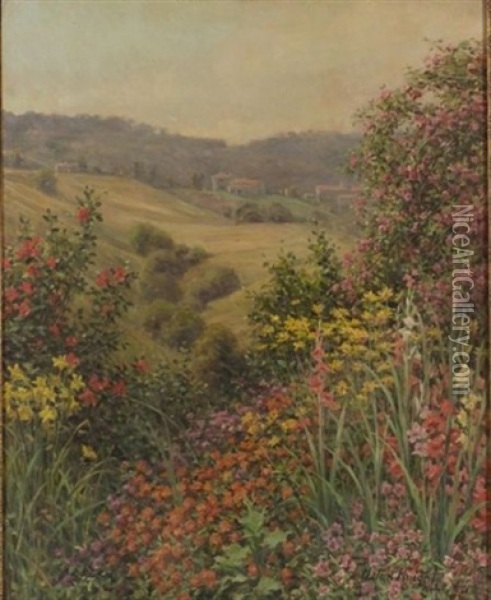 Jan's Garden - California Flowers Oil Painting - Louis Aston Knight