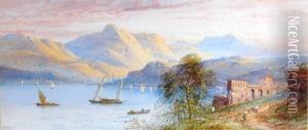 View Of Lake Maggiore Oil Painting - Lennard Lewis