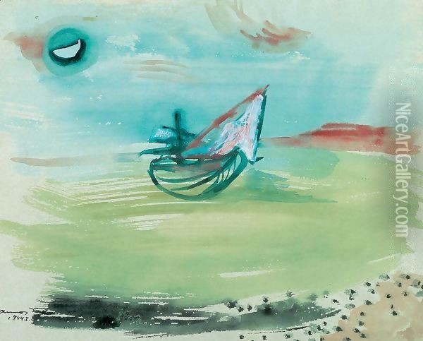 little-boat 1944 Oil Painting - Gyula Hincz