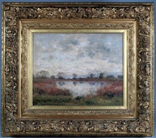 Paysage A L'etang Oil Painting - Louis Aime Japy