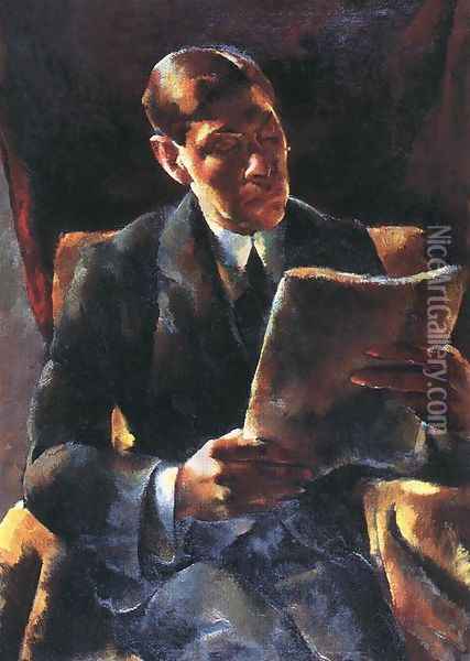 Kovacs Janos Dr. arckepe, 1921 Oil Painting - Vilmos Aba-Novak