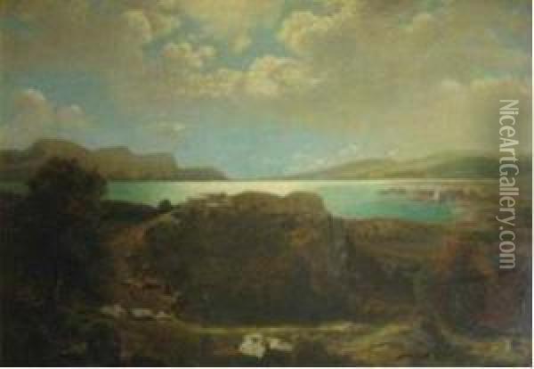 Lago Di Bolsena Oil Painting - Friedrich Wilhelm Schwinge