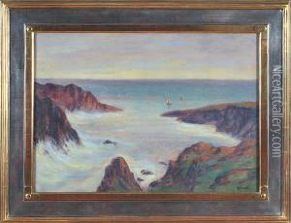 Skaliste Wybrzeze W Bretanii Oil Painting - Wladyslaw Slewinski